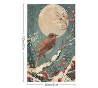 sinyumoney Ensemble de Serviettes de Toilette Art Nouveau « Oiseau des neiges en Hiver », absorbantes, pour Salle de Bain, Plage, Spa, Salle de Sport, hôtel et Usage Quotidien, 130 cm x 80 cm.