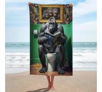sinyumoney Ensemble de Serviettes Gorilla on The Toilet Basics pour Une Peau Douce, séchage Rapide, Serviette de Plage résistante, Indispensable en Voyage pour la Piscine ou Le Bain, 130 cm x 80 cm