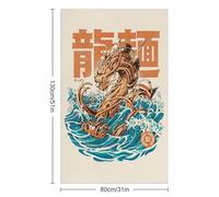 sinyumoney Ensemble de Serviettes Great Ramen Dragon Basics : absorbantes et Douces pour la Peau, Serviette de Plage Ultra-Douce de qualité hôtelière, 130 cm x 80 cm.