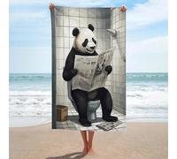 sinyumoney Ensemble de Serviettes Panda on The Toilet Basics, Serviette de Plage d'été idéale pour la Plage, 130 cm x 80 cm