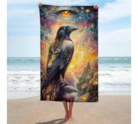sinyumoney Ensemble de Serviettes Raven of The Cosmos Basics - Serviette de Plage absorbante et Douce pour la Peau - Ultra Douce - Qualité hôtelière - 130 cm x 80 cm