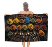 sinyumoney Ensemble de Serviettes Spice Blends pour la créativité culinaire, Ultra Douces, au Toucher Sobre, au Design soigné, idéales pour Les Peaux sensibles, 130 cm x 80 cm.