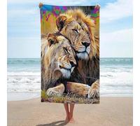 sinyumoney Ensemble de Serviettes Two Lions in Harmony Basics : Serviette de Plage Ultra Douce et absorbante pour la Salle de Bain, la Piscine, la Plage et Les Voyages. Taille Unique.