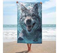 sinyumoney Ensemble de Serviettes Wolf Sea Basics, Serviette de Plage et de Piscine Ultra-absorbante, 130 cm x 80 cm