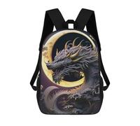 sinyumoney Epic Dragon Moon Artwork Sac À Dos Scolaire Pour Enfants, Sac À Dos De Voyage Décontracté, Grand Sac À Dos Pour Garçons Et Filles 17inch