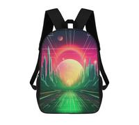 sinyumoney Ethereal Retrowave Fusion Sac À Dos Scolaire Pour Enfants, Sac D'école Imprimé En 3D, Sac D'école Tendance Pour Garçons, Élèves Du Primaire Et Du Collège 17inch