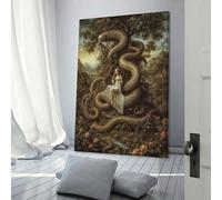 sinyumoney Eve And Serpent Affiches Murales Pour Salle De Bain, Salon, Chambre D'enfant, Cadeau D'anniversaire, Cadeau Pour Fille Ou Garçon, Mur Végétal 20x30inch(50x75cm)