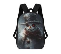 sinyumoney Evil Snowman Sac À Dos Scolaire Imprimé En 3D, Sac À Dos Décontracté Pour Enfants, Sac D'école Imprimé En 3D Pour Garçons, Primaire Et Collège 17inch