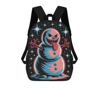 sinyumoney Evil Snowman with Stars Sacs À Dos Imprimés En 3D Pour Enfants, Sacs D'école Tendance Pour Garçons, Sacs De Voyage, Sacs Scolaires Pour Élèves Du Primaire 17inch