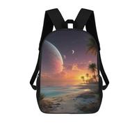 sinyumoney Exotic Tropical Sunset Beach -1 Sacs À Dos Tendance Imprimés En 3D 17inch Sac D'école Décontracté Pour Enfants, Garçons, Élèves Du Primaire Et Du Collège