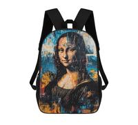 sinyumoney Expressionist Mona Lisa Sac À Dos Scolaire Imprimé En 3D Pour Enfants, Sac À Dos Garçon/fille, Sac De Voyage Pour Enfants 17inch
