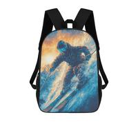 sinyumoney Extreme Skiing Adventure Sac À Dos Scolaire Pour Enfants, 43 Cm (17 Pouces), Imprimé En 3D, Pour Garçons, Élèves Du Primaire Et Du Collège