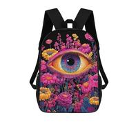 sinyumoney Eye-catching Floral Artwork Sacs À Dos Pour Enfants, Sac À Dos Scolaire Imprimé En 3D Pour Enfants, Sac À Dos De Voyage, Sac À Livres Pour Enfants 17inch Sac D'école