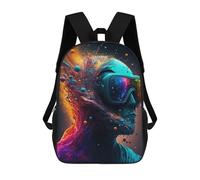 sinyumoney Face of The Universe Sacs À Dos Tendance Imprimés En 3D 17inch Sac D'école Décontracté Pour Enfants, Garçons, Élèves Du Primaire Et Du Collège