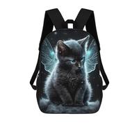 sinyumoney Fairy Cat in Starry Night Sac À Dos Scolaire Pour Enfants, Grand Sac À Dos 3D, Cadeau Pour Enfants 17inch