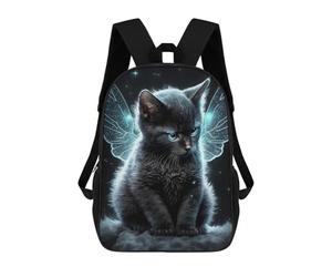 sinyumoney Fairy Cat in Starry Night Sac À Dos Scolaire Pour Enfants, Grand Sac À Dos 3D, Cadeau Pour Enfants 17inch