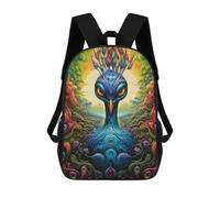 sinyumoney Fantasy Bird in Colorful Forest Sac À Dos Scolaire Imprimé En 3D Pour Enfants, Sac À Dos De Voyage Tendance Et Décontracté Pour Écoliers 17inch
