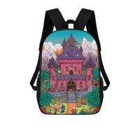 sinyumoney Fantasy Castle Adventure Book Cover 17inch Sac À Dos Scolaire Imprimé En 3D Pour Enfants, Style Décontracté Et Tendance, Idéal Pour Les Voyages Et Les Études.
