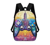 sinyumoney Fantasy Castle Gamepad Artwork Sacs À Dos Décontractés Pour Enfants, Sacs D'école Pour Adolescents, Filles Et Garçons, Sacs À Dos Pour Livres 17inch
