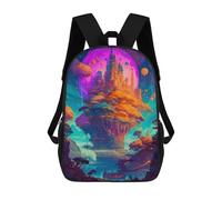 sinyumoney Fantasy Castle in A Dreamlike Landscape Sac À Dos Scolaire Pour Enfants, Imprimé En 3D, Sac À Dos Tendance Pour Garçons, Élèves Du Primaire Et Du Collège 17inch