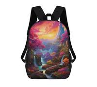 sinyumoney Fantasy Castle in Autumn Forest 17inch Sac À Dos Scolaire Imprimé En 3D Pour Enfants, Style Décontracté Et Tendance, Idéal Pour Les Voyages Et Les Études.