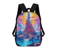 sinyumoney Fantasy Castle in Space -1 Sac À Dos Scolaire Imprimé En 3D Pour Enfants, Sac À Dos De Voyage, Sac Tendance Et Décontracté Pour Écoliers 17inch