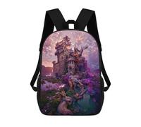 sinyumoney Fantasy Castle in The Sky -1 Sac À Dos Scolaire Pour Adolescents, Imprimé En 3D, Ajustable, À Poches Tendance, Pour Enfants, Garçons, Filles, Étudiants Et Adolescents 17inch