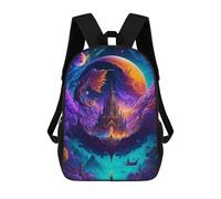 sinyumoney Fantasy Castle in The Sky -2 Sac À Dos Enfant, Sac D'école, Sac À Dos Imprimé 3D Avec Motif De Dessin Animé, Grande Capacité, Pour Garçons Et Filles 17inch