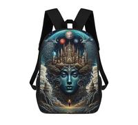 sinyumoney Fantasy Castle Sky Sacs À Dos Imprimés En 3D Pour Enfants, Sacs D'école Tendance Pour Garçons, Élèves Du Primaire Et Du Collège 17inch