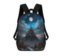 sinyumoney Fantasy Castle Under Moonlight Sacs À Dos Scolaires Pour Enfants, Sac D'école Imprimé En 3D Pour Garçons, Élèves Du Primaire Et Du Collège 17inch