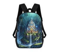 sinyumoney Fantasy Castle Waterfall Sacs À Dos Décontractés Pour Enfants, Sacs D'école Pour Adolescents, Filles Et Garçons, Sacs À Dos Pour Livres 17inch