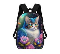 sinyumoney Fantasy Cat Art Print-3 Sacs À Dos 17 Pouces Pour Enfants, Sacs D'école Imprimés En 3D Pour Élèves Du Primaire Et Du Collège, Garçons Et Filles