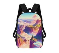sinyumoney Fantasy Cliffside Village Sac À Dos Scolaire Pour Enfants 17 Pouces, Sac À Dos Décontracté Pour Les Voyages, Grand Sac À Dos De Jour Pour Garçons Et Filles 17inch