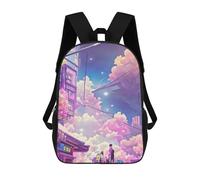 sinyumoney Fantasy Cloud Cityscape Sac À Dos Scolaire Enfant Tendance Et Décontracté, Sac À Dos Imprimé En 3D Pour Garçon, Grand Sac À Dos 17inch