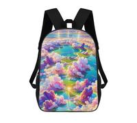 sinyumoney Fantasy Cloudscape with Luminous River Sac À Dos Scolaire Pour Enfants, Grand Sac À Dos 3D, Cadeau Pour Enfants 17inch