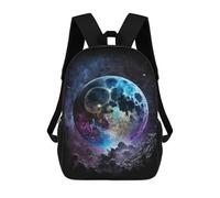 sinyumoney Fantasy Cosmic Moon Art Print Sacs À Dos 17 Pouces Pour Enfants, Sacs D'école Imprimés En 3D Pour Élèves Du Primaire Et Du Collège, Garçons Et Filles