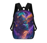 sinyumoney Fantasy Cosmic Portrait Sac À Dos Scolaire Pour Enfants, Imprimé En 3D, Tendance Et Décontracté, Pour Garçons, Élèves Du Primaire Et Du Collège 17inch