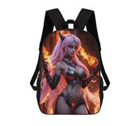 sinyumoney Fantasy Devil Woman with Flames Sacs À Dos Tendance Imprimés En 3D 17inch Sac D'école Décontracté Pour Enfants, Garçons, Élèves Du Primaire Et Du Collège
