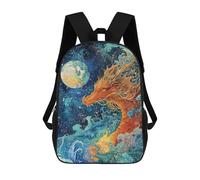 sinyumoney Fantasy Dragon Ocean Art Print Sacs À Dos 17 Pouces Pour Enfants, Sacs D'école Imprimés En 3D Pour Élèves Du Primaire Et Du Collège, Garçons Et Filles