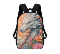 sinyumoney Fantasy Dragon with Flowers Sacs À Dos Pour Enfants, Sac À Dos Scolaire Imprimé En 3D Pour Enfants, Sac À Dos De Voyage, Sac À Livres Pour Enfants 17inch Sac D'école