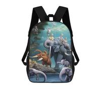 sinyumoney Fantasy Elephant Gathering Sac À Dos Scolaire Pour Enfants, Imprimé En 3D, Sac À Dos Tendance Pour Garçons, Élèves Du Primaire Et Du Collège 17inch