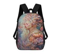 sinyumoney Fantasy Floral Goddess Artwork Sacs À Dos Tendance Imprimés En 3D 17inch Sac D'école Décontracté Pour Enfants, Garçons, Élèves Du Primaire Et Du Collège