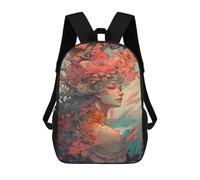 sinyumoney Fantasy Floral Portrait Artwork-2 Sacs À Dos Pour Enfants, Sac À Dos Scolaire Imprimé En 3D Pour Enfants, Sac À Dos De Voyage, Sac À Livres Pour Enfants 17inch Sac D'école