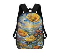 sinyumoney Fantasy Floral Sky Sacs À Dos Scolaires Pour Garçons Et Filles, Sacs À Dos Décontractés Pour Le Sport, Sacs À Dos De Grande Capacité Pour L'école Primaire 17inch