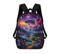 sinyumoney Fantasy Forest Pathway -4 Sacs À Dos Pour Enfants, Cartables 3D Personnalisés Pour Garçons Et Filles, Grands Sacs À Dos Scolaires Décontractés 17inch