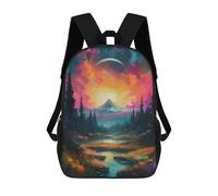 sinyumoney Fantasy Forest Sunset Sac À Dos Scolaire Imprimé En 3D Pour Garçons Et Filles, Sac À Dos Pour Enfants, Sac De Voyage 17inch