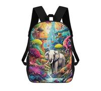 sinyumoney Fantasy Forest with Elephant Sac À Dos Scolaire Pour Enfants, Imprimé En 3D, Tendance Et Décontracté, Pour Garçons, Élèves Du Primaire Et Du Collège 17inch