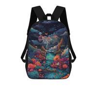 sinyumoney Fantasy Forest with Elephant Sacs À Dos 17 Pouces Pour Enfants, Sacs D'école Imprimés En 3D Pour Élèves Du Primaire Et Du Collège, Garçons Et Filles