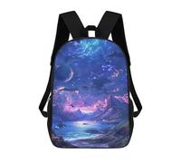 sinyumoney Fantasy Galaxy Landscape -3 Sacs À Dos Imprimés En 3D Pour Enfants 17inch Sacs À Dos Tendance Et Décontractés Pour La Journée, Sacs De Voyage, Sacs À Dos D'extérieur Pour Garçons Et Filles