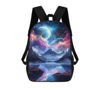 sinyumoney Fantasy Galaxy Reflections Sacs À Dos Tendance Imprimés En 3D 17inch Sac D'école Décontracté Pour Enfants, Garçons, Élèves Du Primaire Et Du Collège